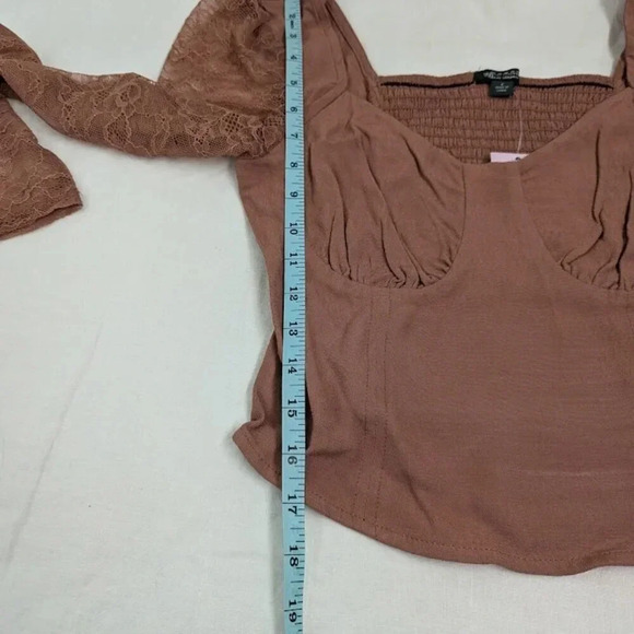 Wild Fable lace crop top, mauve brown, dusty roswomen's size small T29 - Picture 9 of 9